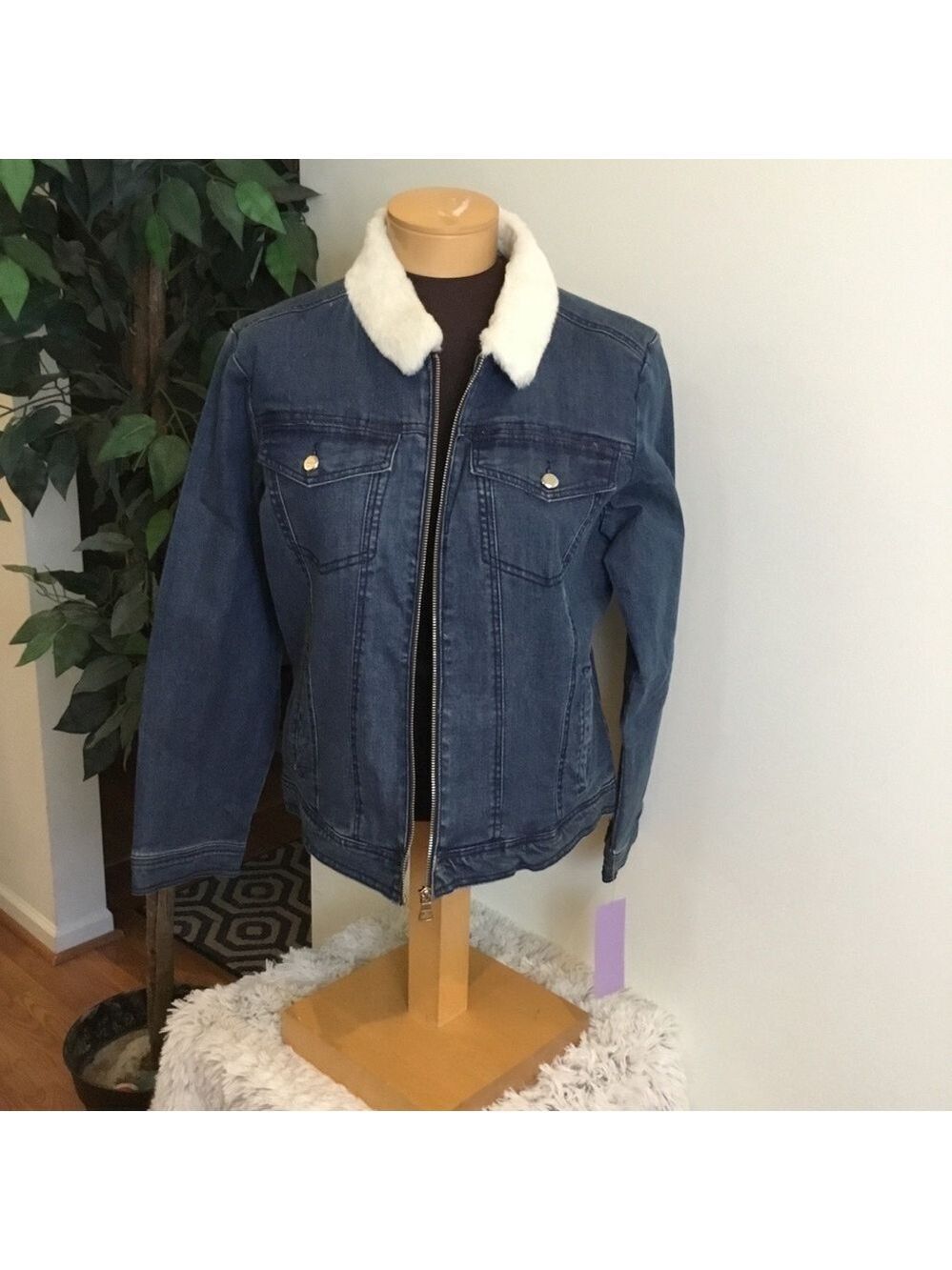 MADDEN Girl NYC Sherpa collar denim Jacket XL